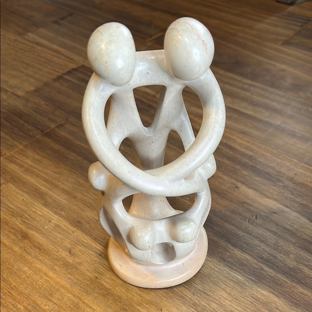 Vintage African Soapstone Abstract Sculpture, “Family of 6”